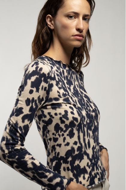 Tee-shirt 66% lyocell 28% laine vierge 6% élasthanne